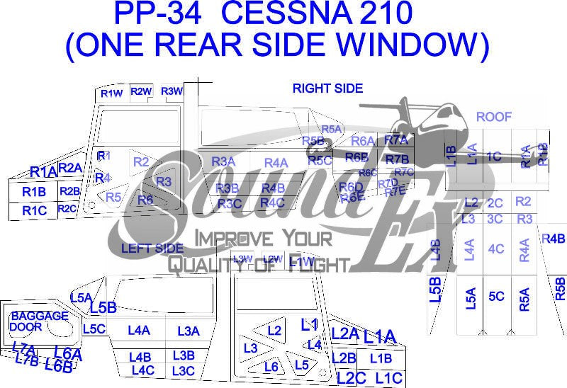 PP-34 Cessna 210 (One side window aft of door)