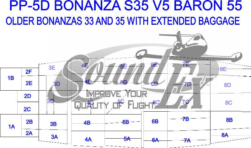 PP-05D Bonanza/Baron F33-G33/B55-E55 with Ext. Baggage includes Belly