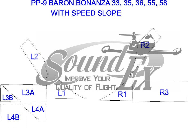 PP-09 Bonanza/Baron 33/35/36/55/58 Windshield set with Factory Speed Slope